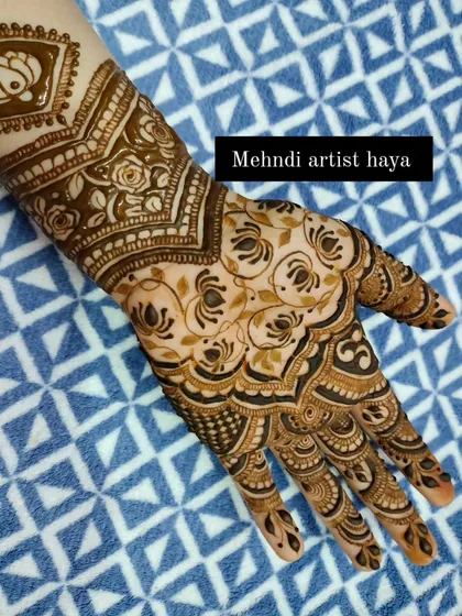 A close-up of the palm, showing the intricate details and the beautiful symmetry of the design.