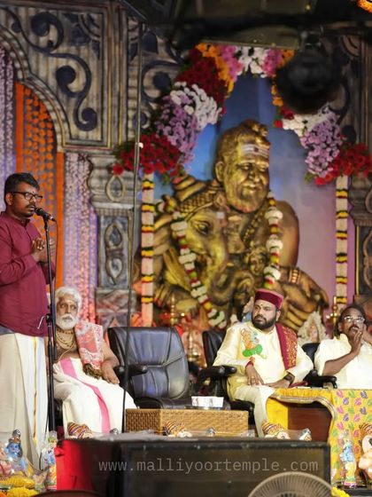 Addressing the gathering at the Malliyoor Mahaganapathy Temple. Speaking in such a spiritually charged environment adds a different dimension to the discourse.