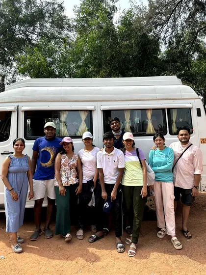 Our group standing by our transport vehicle, ready for another day of coastal exploration.