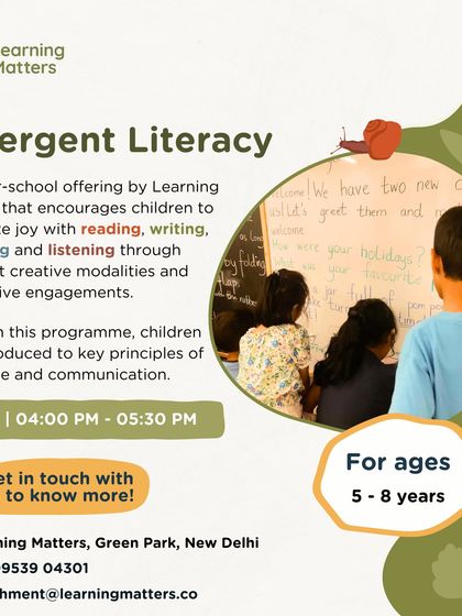 Our Emergent Literacy after-school offering encourages children to associate joy with reading, writing, and speaking through creative and interactive engagements.