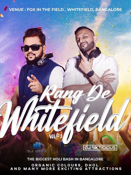 "Rang De Whitefield," the second edition of a classy rooftop Holi experience at Fox in the Field.