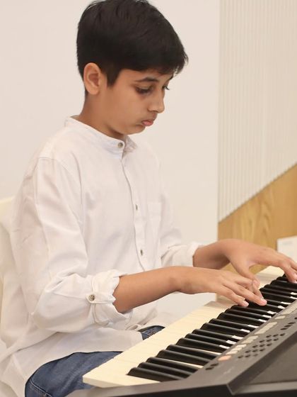 Another one of our talented piano students showcasing his skills at the MuSo event. We offer one-on-one lessons to ensure every student gets personalized attention.