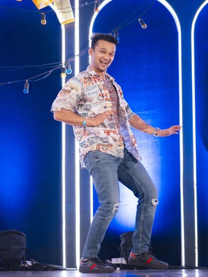 Our choreographer showing off his moves during a sangeet performance in Bali.