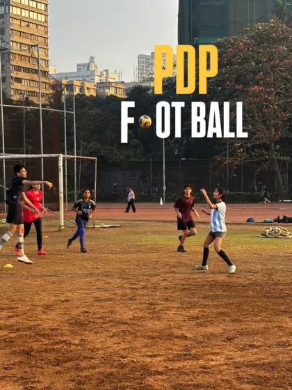 This action shot shows our players in the middle of a dynamic drill. We use a variety of exercises to keep training sessions exciting and effective, ensuring kids are always learning and moving.