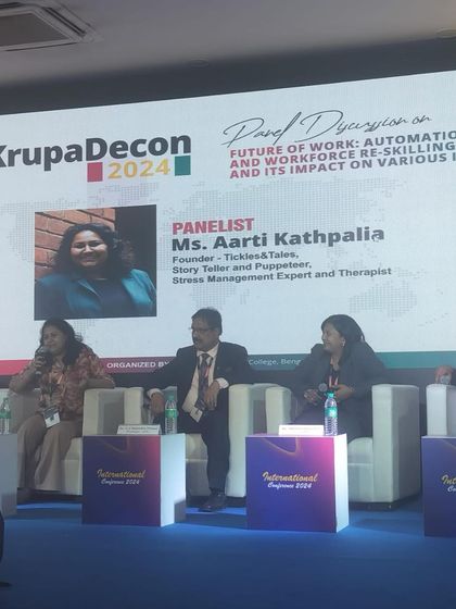 On stage as a panelist at the KrupaDecon 2024 conference. It was a great opportunity to discuss my work and the importance of creativity and storytelling.