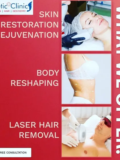 My clinic offers a range of services, with laser hair removal being one of the core treatments. I use advanced technology for body reshaping, skin restoration, and permanent hair reduction for both men and women.