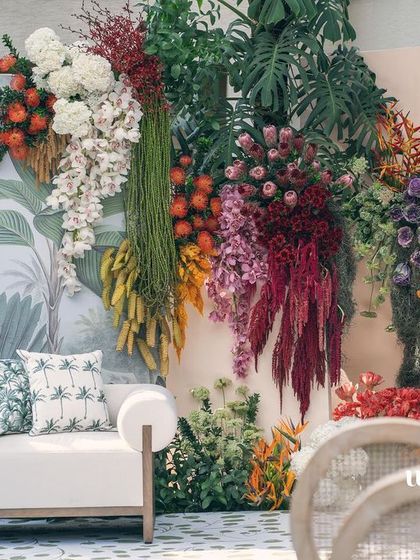 The full floral backdrop for the 'Garden of Gaia' seemantha, a breathtaking wall of color and life.