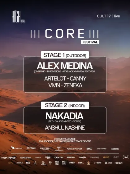 The CORE Festival was a huge two-stage event at High Ultra Lounge. I played the outdoor stage, delivering a melodic set alongside international headliners like Alex Medina and Nakadia.