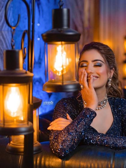 A happy and candid shot of the model, her smile as bright as the jewellery.