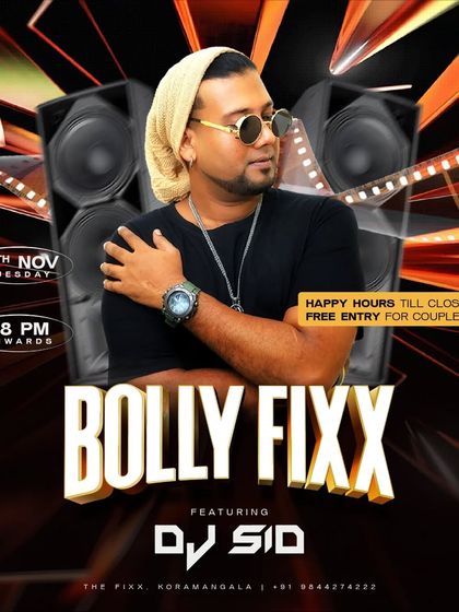 Another poster showcasing the 'Bolly Fixx' event, my dedicated night for all things Bollywood.