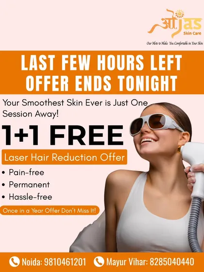 To make starting your journey to smoother skin easier, I offer special promotions from time to time. This 1+1 Free offer is a great opportunity to experience the benefits of our pain-free, permanent hair reduction treatment.