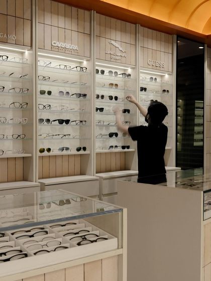 The store in action, this image shows how the design facilitates a seamless customer experience, with easily accessible, well-lit displays that encourage browsing.