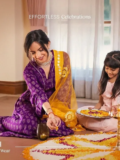 A beautiful moment from a campaign I styled for the ethnic wear brand Ek By Ekta. This shot captures the essence of effortless celebration, showing how the right outfit can make any moment feel special.