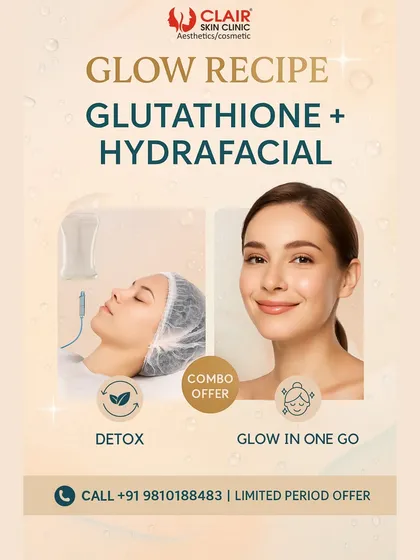 Our ultimate glow recipe combines a detoxifying Glutathione IV drip with a hydrating HydraFacial. This combo offer delivers detoxification and radiance in one go for fresh, luminous skin.
