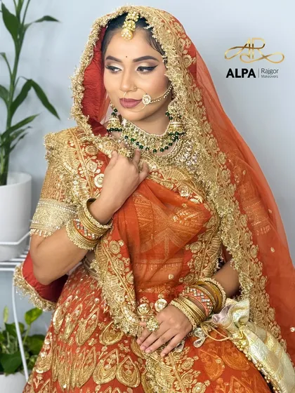 Another angle of the bride, showing how the makeup looks stunning from all sides.