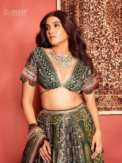 The complete look of Nimrit Ahluwalia for Cultured Wedding Magazine, where our jewelry adds a layer of opulence and tradition.