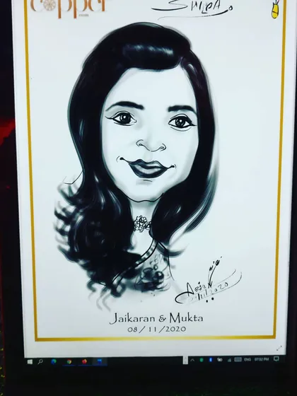 My first event back at the Taj Mahal Palace hotel after a long time. This is a digital caricature I drew for a guest at the wedding of Jaikaran and Mukta.