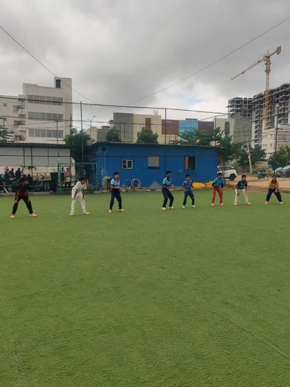 Our U-10 weekend batch practicing their catching. We believe that "catches win matches" and start training this skill from a very young age.