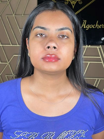 The after shot for the previous client. Her lips are now beautifully blushed with a healthy pink color, looking full and hydrated.