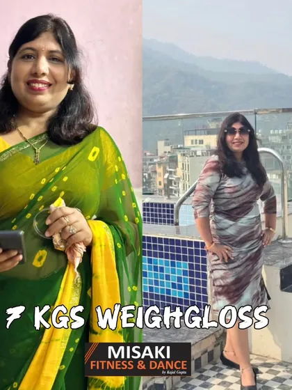 A fantastic 7 kg weight loss transformation. This student's progress is a wonderful example of what you can achieve with our supportive group classes.