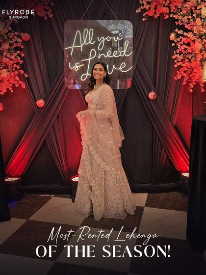 This is the one everyone's talking about. My most-rented lehenga of the season is perfect for making a statement at any wedding or reception. It's pure elegance and ready for you to rock.