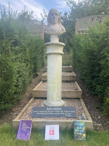 A surreal moment. Seeing books by BWW writers placed at the great John Milton's house was an unexpected and incredible gift. Paradise Regained, indeed!