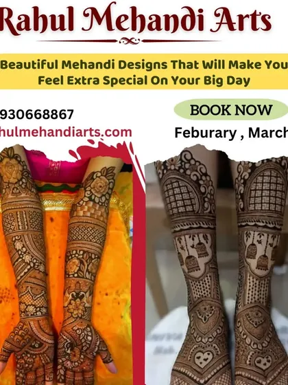 Get celebrity-style mehndi designs at an affordable price. I guarantee 100% color and offer bookings for the upcoming months.