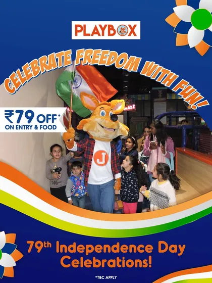 Our promotional graphic for the Independence Day celebration, offering a special discount on entry and food.