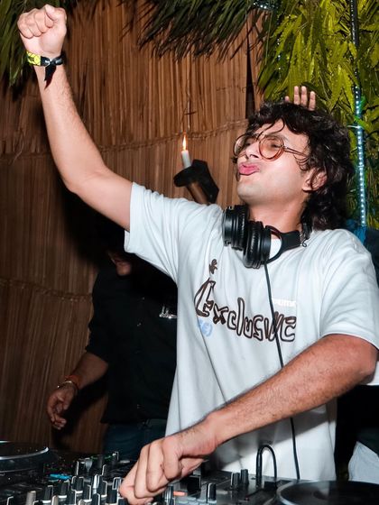 Doing what I love, loving what I do. A shot from a high energy set, capturing the joy and passion I feel behind the decks.