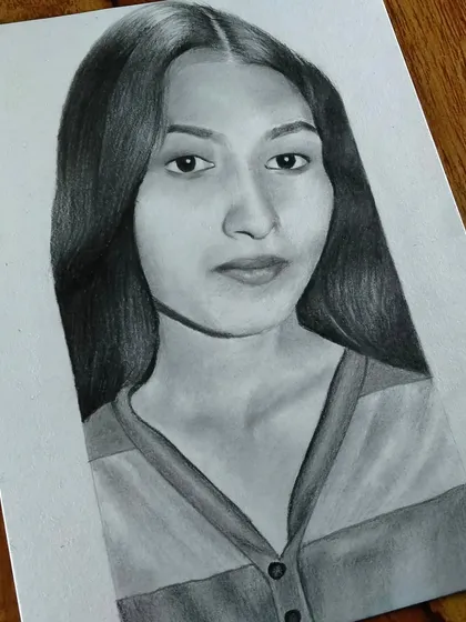 A simple and elegant portrait of a young woman. I can create a beautiful, minimalist sketch from your photo.