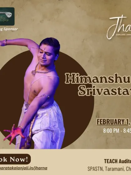 An announcement for my performance at the Jharna festival in Chennai. I was thrilled to launch "Un-Eklavya" at this cultural celebration and immerse the audience in a world of artistry.