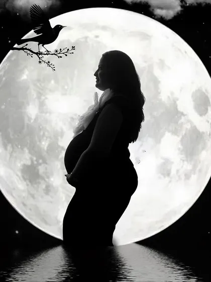 Pure magic. My signature moon backdrop silhouette shots are perfect for creating dramatic and artistic portraits that focus on the beautiful shape of your baby bump. It’s a truly unforgettable image.