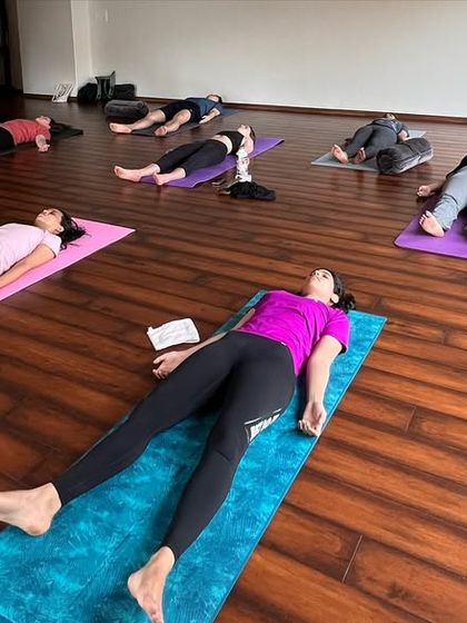 The quiet of the studio after a strong practice. This is where the real integration happens, as we rest in Savasana.