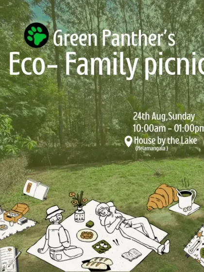 An invitation to our Eco-Family Picnic. We bring families together for a day of relaxation, games, and connection at beautiful, serene locations like this House by the Lake.