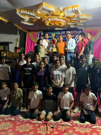 Our team celebrating a 2nd place team trophy at the 12th Delhi State Thaiboxing Championship. This shows the depth of talent across our entire roster of fighters.