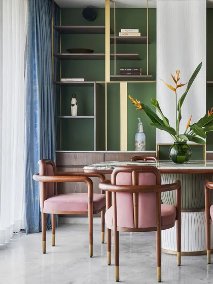 A teaser image of the dining area, inviting you to explore the unique design of the Whimsical House.