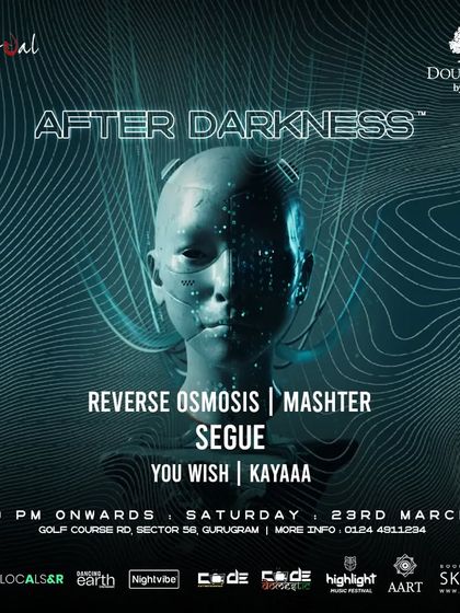The official poster for "After Darkness," with a futuristic, AI-inspired design that perfectly matched the cutting-edge sound.