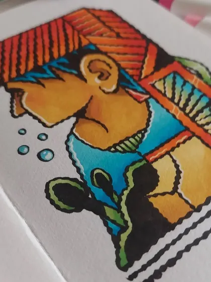 Another angle of the alcohol marker illustration, showcasing the clean lines and vibrant color palette. This style is great for modern character art.