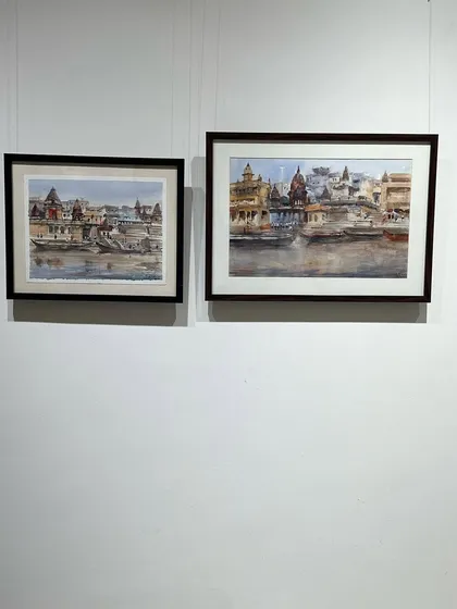 My Varanasi series paintings exhibited at another show at the Russian Centre. It was a wonderful experience to exhibit with both Russian and Indian artists.