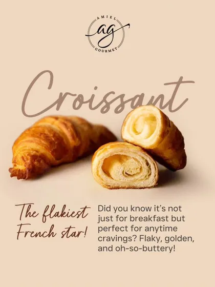 The flakiest French star. Did you know the croissant isn't just for breakfast? Its flaky, golden, and buttery layers make it the perfect snack for any time you need a little indulgence.