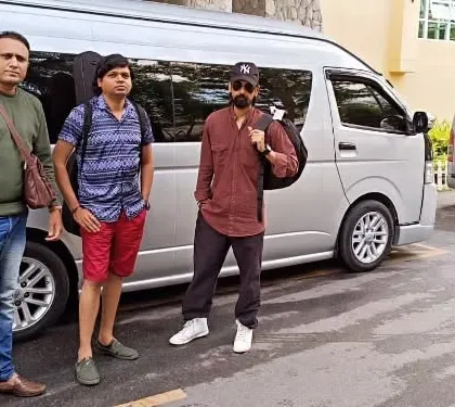 Another snapshot from our travels. We are a self-contained unit, ready to hit the road and bring our live music experience to your city.