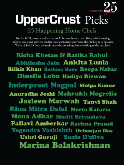 I was so honoured to be named one of the '25 Happening Home Chefs' by the prestigious Uppercrust Magazine. It's a wonderful feeling to be recognized for doing what I love.