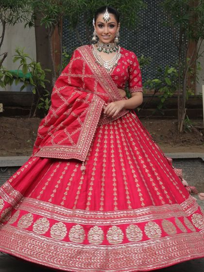 A full-length shot of the model twirling, showing how the jewellery moves and catches the light.