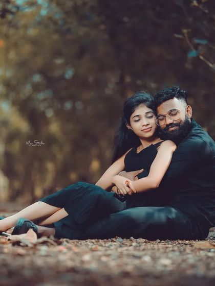 A cozy and intimate embrace on the forest floor. Surrounded by the beauty of nature, this photo feels peaceful, romantic, and deeply connected.