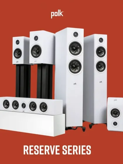 The Polk Audio Reserve Series is a versatile speaker family that can be configured for any room size, from a simple stereo setup to a full 9.1.4 channel immersive home theater.