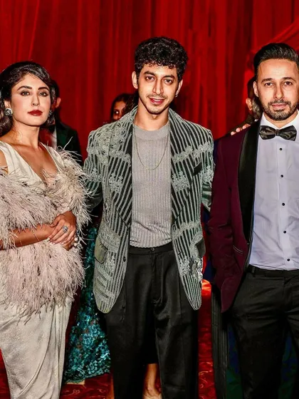 Mihir Ahuja at an event, where the coat's texture and sheen are captured beautifully. It's a piece designed to stand out in any crowd.