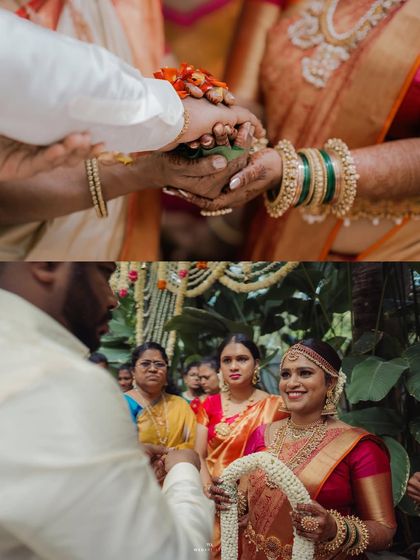 Close-up shots of traditional wedding rituals. These images focus on the meaningful details, like the joining of hands, that make a wedding ceremony so special.