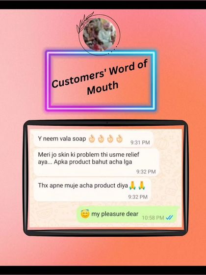 A customer's word of mouth is the best review. This person found relief from her skin problem using my Neem soap and was very happy with the product.