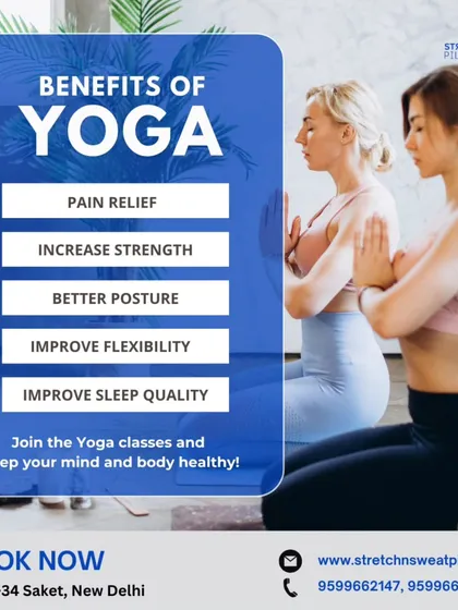 Yoga offers amazing benefits like pain relief, increased strength, better posture, and improved sleep. Join our yoga classes to keep your mind and body healthy.