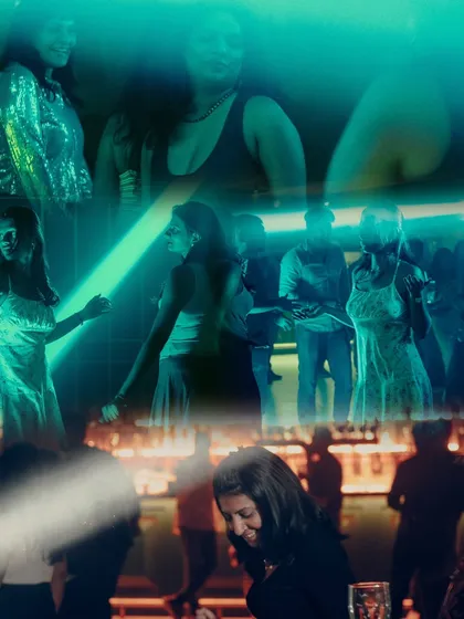 A creative collage capturing the dream-like atmosphere of a night at Gawky Goose.